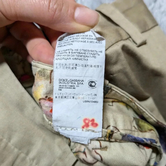 Dolce & Gabbana Tan Khaki Pants Size 40 Work Pants Trousers Office US Small - Picture 4 of 12
